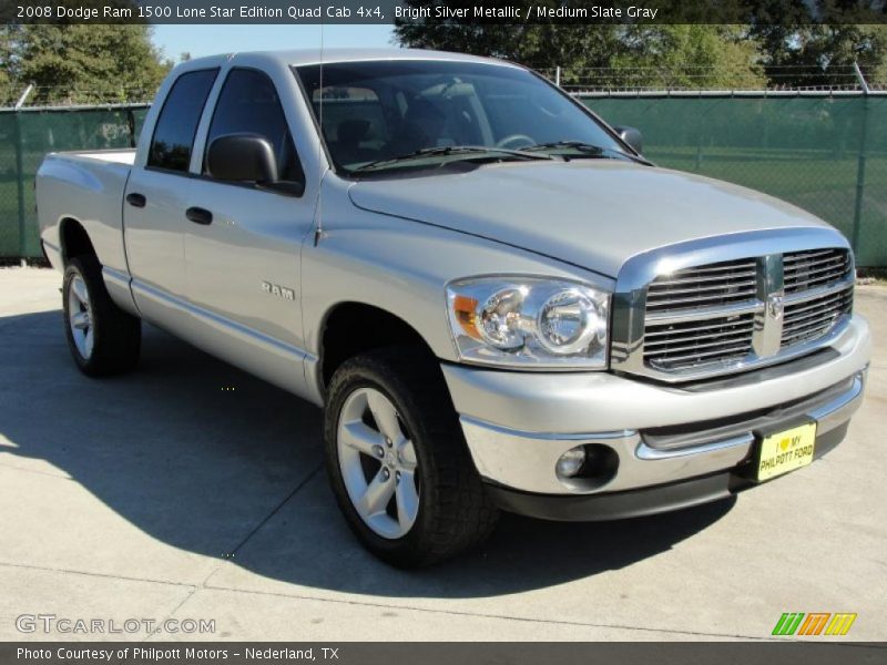 Bright Silver Metallic / Medium Slate Gray 2008 Dodge Ram 1500 Lone Star Edition Quad Cab 4x4