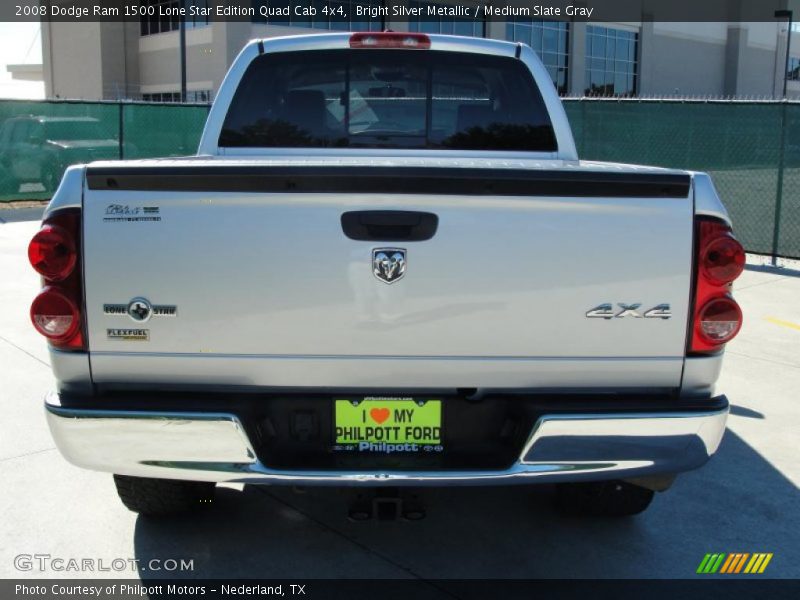 Bright Silver Metallic / Medium Slate Gray 2008 Dodge Ram 1500 Lone Star Edition Quad Cab 4x4