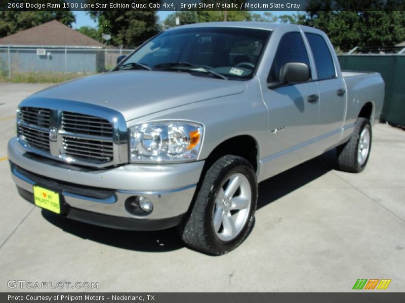 Bright Silver Metallic / Medium Slate Gray 2008 Dodge Ram 1500 Lone Star Edition Quad Cab 4x4