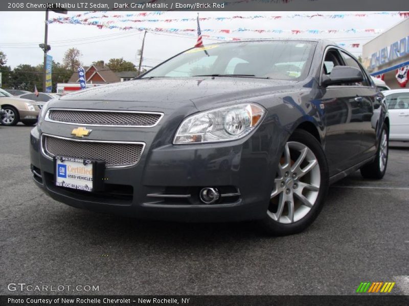 Dark Gray Metallic / Ebony/Brick Red 2008 Chevrolet Malibu LTZ Sedan