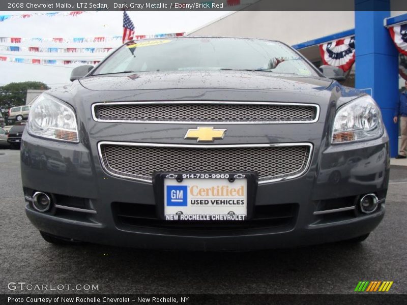 Dark Gray Metallic / Ebony/Brick Red 2008 Chevrolet Malibu LTZ Sedan