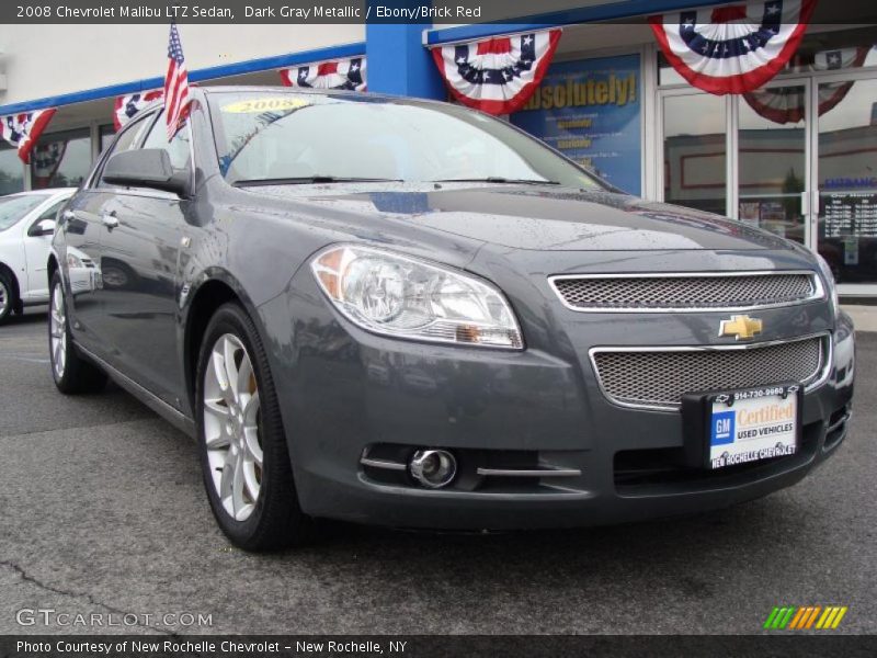 Dark Gray Metallic / Ebony/Brick Red 2008 Chevrolet Malibu LTZ Sedan