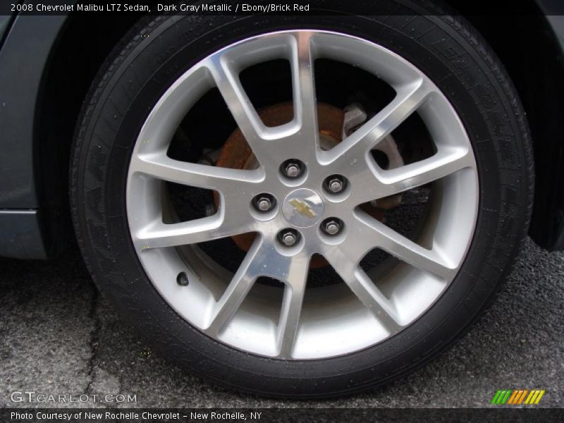 Dark Gray Metallic / Ebony/Brick Red 2008 Chevrolet Malibu LTZ Sedan
