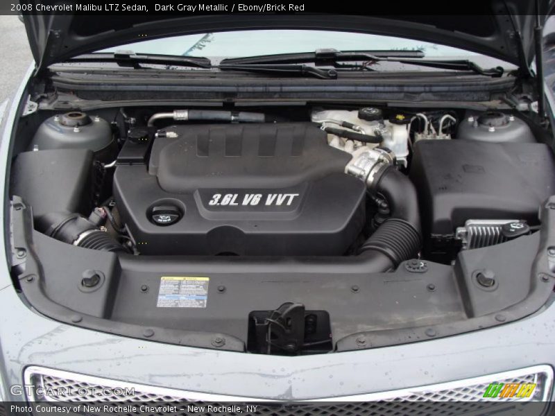 Dark Gray Metallic / Ebony/Brick Red 2008 Chevrolet Malibu LTZ Sedan