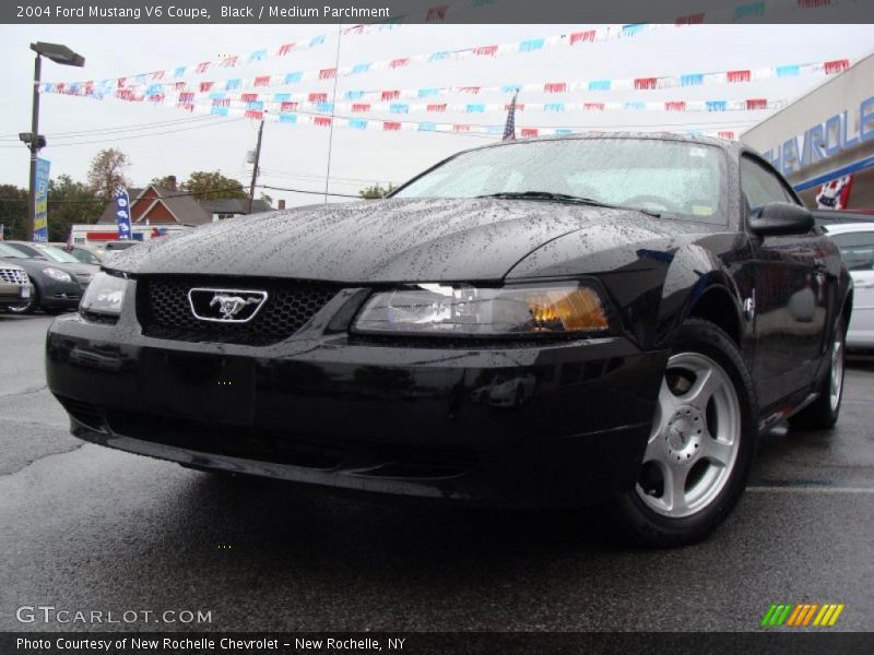 Black / Medium Parchment 2004 Ford Mustang V6 Coupe