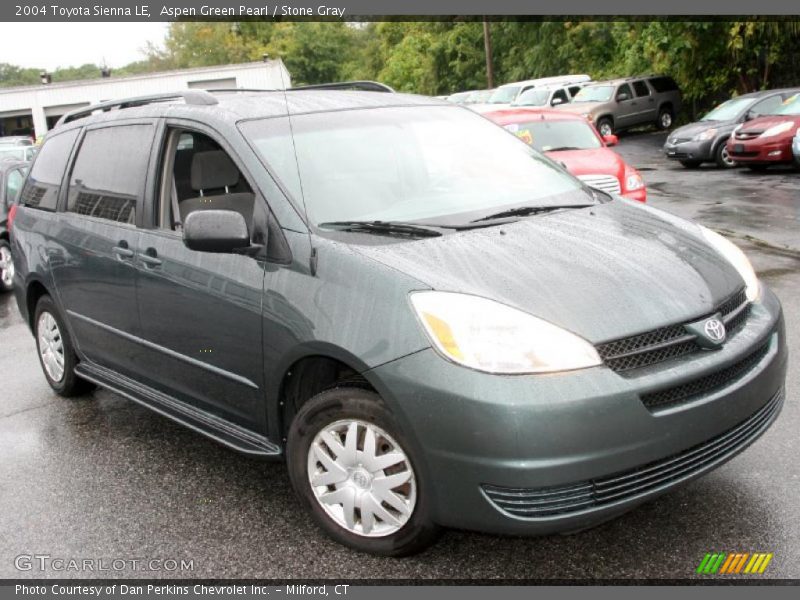 Aspen Green Pearl / Stone Gray 2004 Toyota Sienna LE