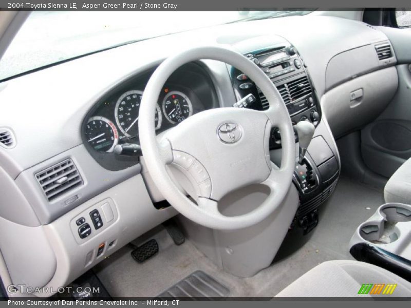 Aspen Green Pearl / Stone Gray 2004 Toyota Sienna LE