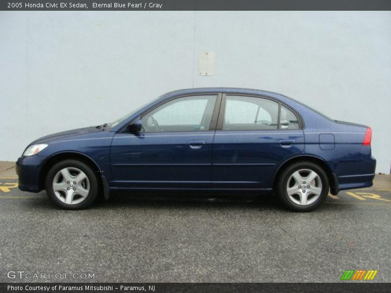 Eternal Blue Pearl / Gray 2005 Honda Civic EX Sedan