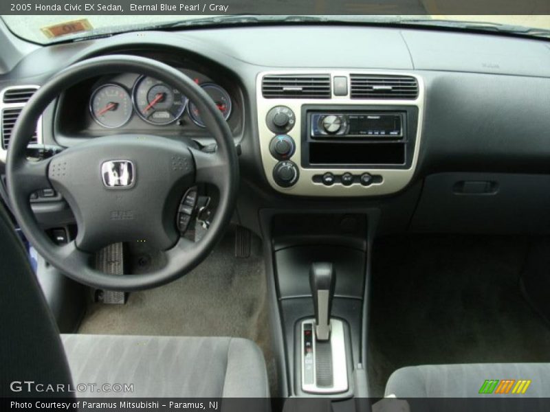 Eternal Blue Pearl / Gray 2005 Honda Civic EX Sedan