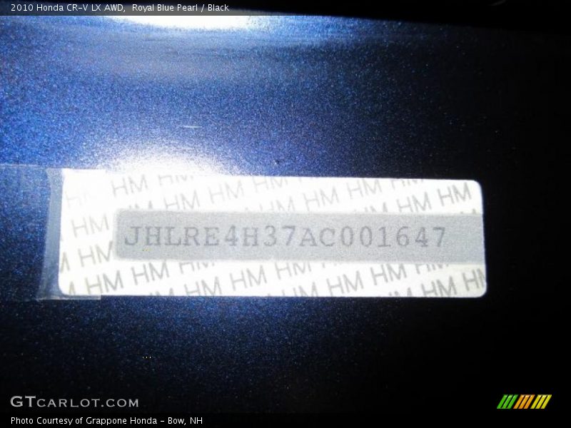 Royal Blue Pearl / Black 2010 Honda CR-V LX AWD