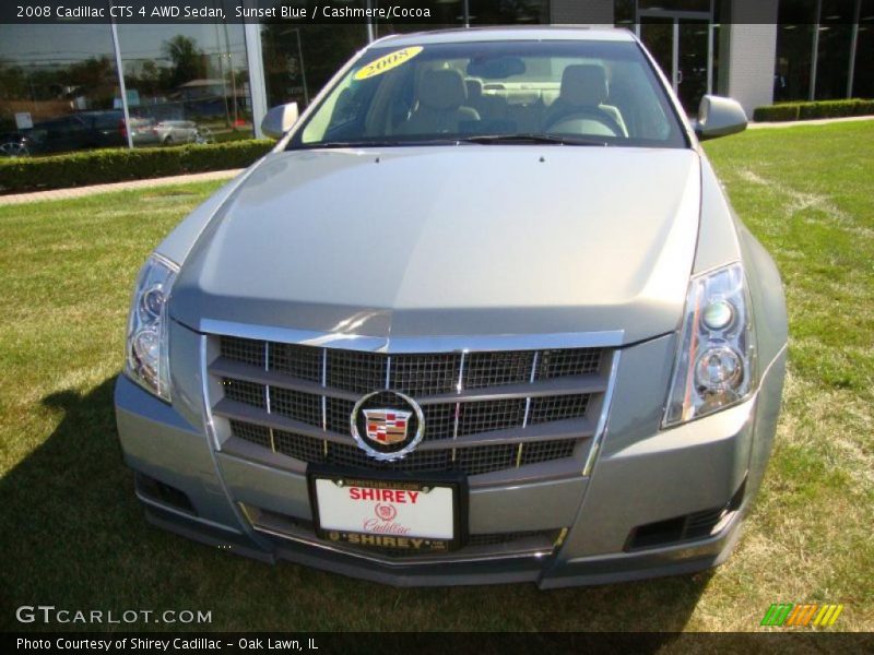 Sunset Blue / Cashmere/Cocoa 2008 Cadillac CTS 4 AWD Sedan