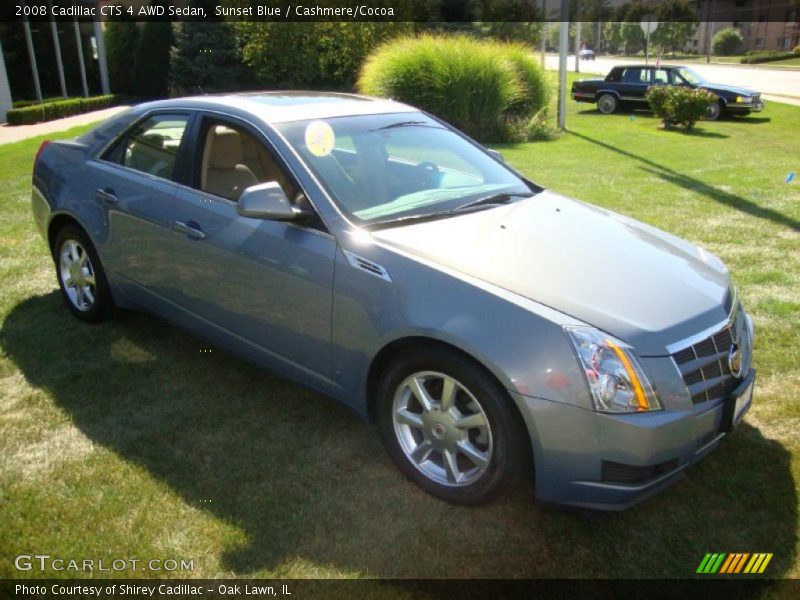 Sunset Blue / Cashmere/Cocoa 2008 Cadillac CTS 4 AWD Sedan