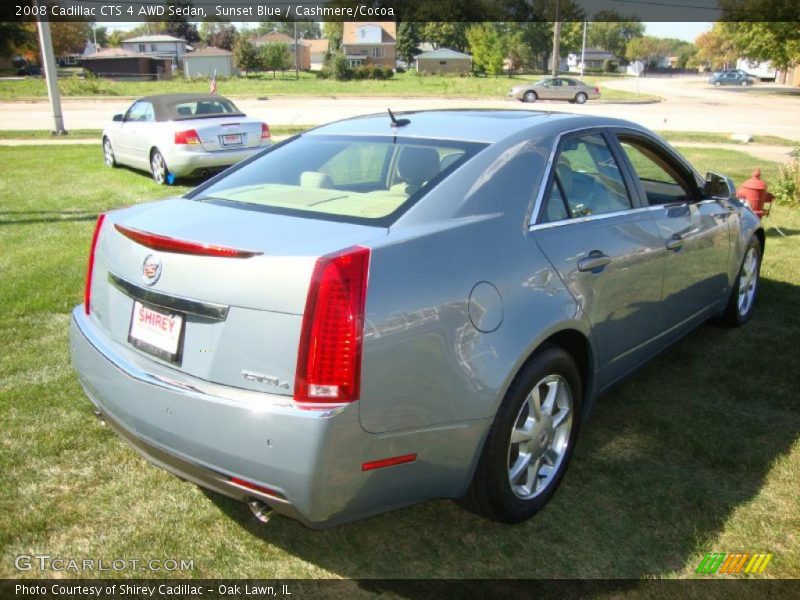 Sunset Blue / Cashmere/Cocoa 2008 Cadillac CTS 4 AWD Sedan