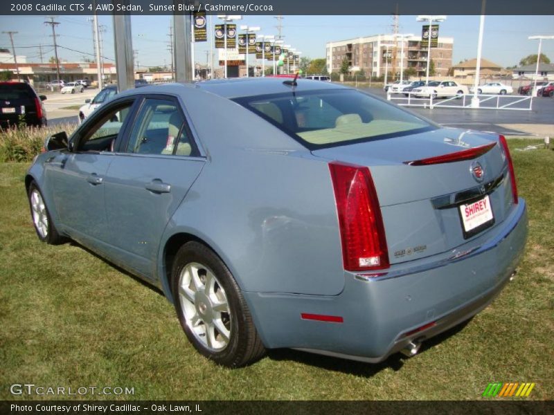 Sunset Blue / Cashmere/Cocoa 2008 Cadillac CTS 4 AWD Sedan