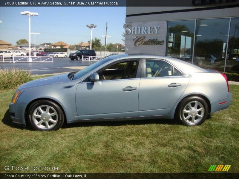 Sunset Blue / Cashmere/Cocoa 2008 Cadillac CTS 4 AWD Sedan