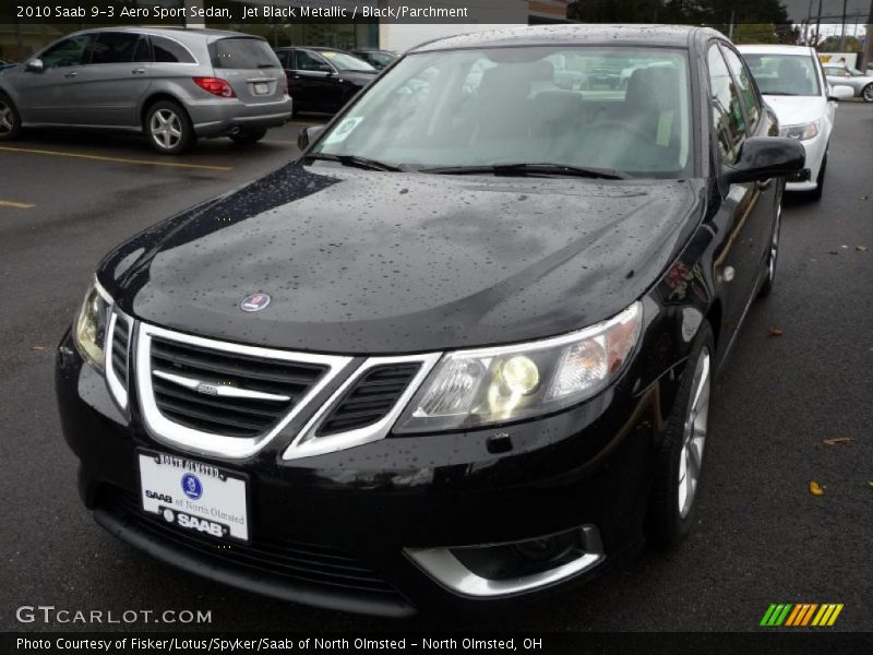 Jet Black Metallic / Black/Parchment 2010 Saab 9-3 Aero Sport Sedan