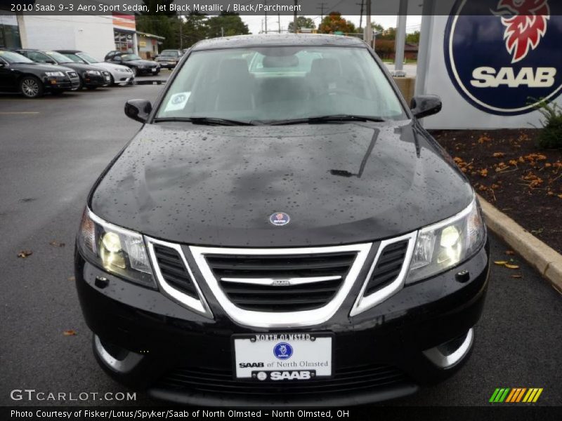 Jet Black Metallic / Black/Parchment 2010 Saab 9-3 Aero Sport Sedan