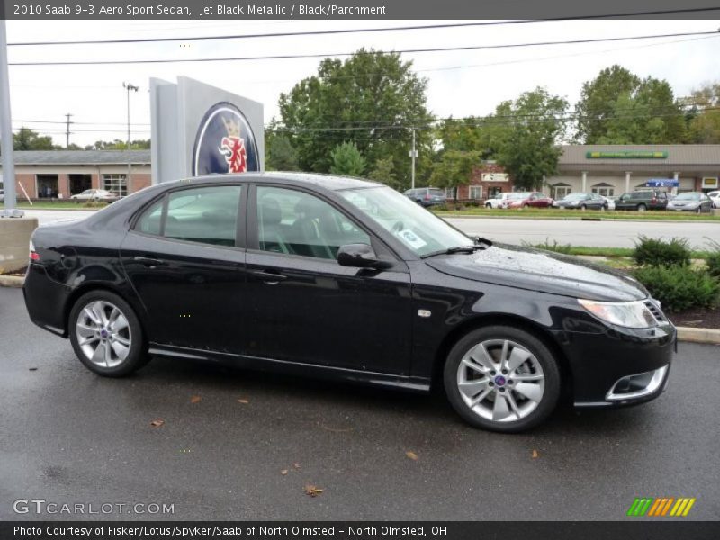 Jet Black Metallic / Black/Parchment 2010 Saab 9-3 Aero Sport Sedan