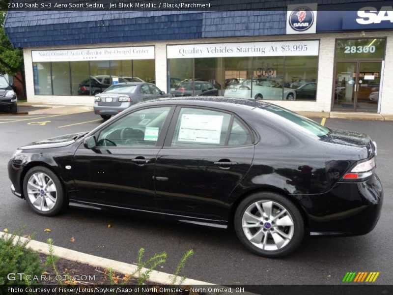 Jet Black Metallic / Black/Parchment 2010 Saab 9-3 Aero Sport Sedan