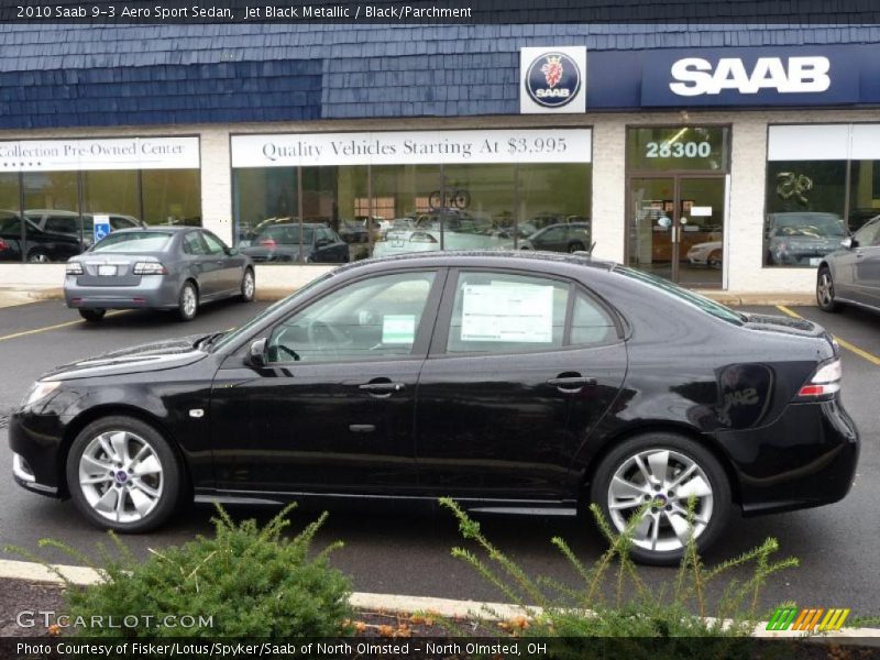 Jet Black Metallic / Black/Parchment 2010 Saab 9-3 Aero Sport Sedan