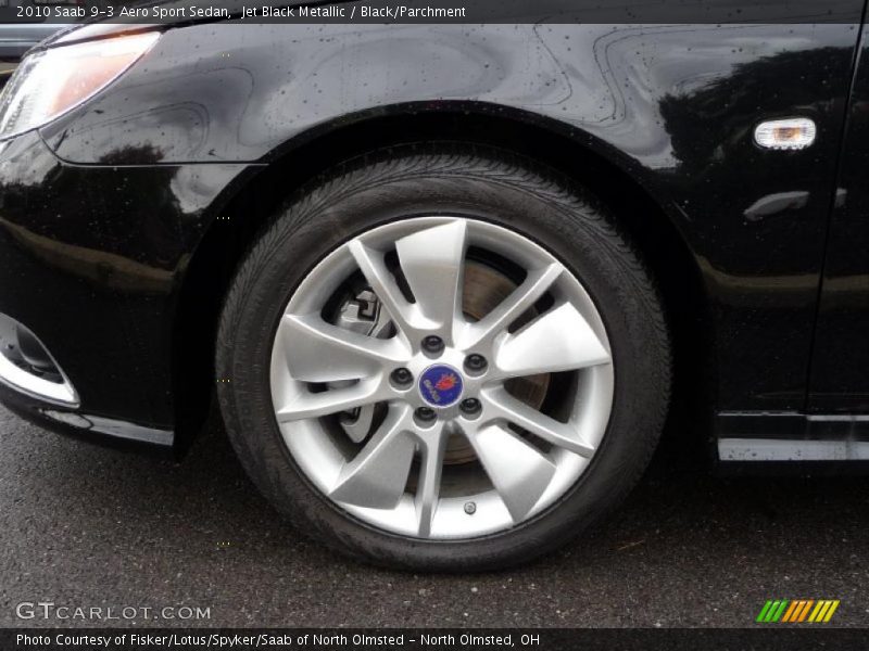Jet Black Metallic / Black/Parchment 2010 Saab 9-3 Aero Sport Sedan