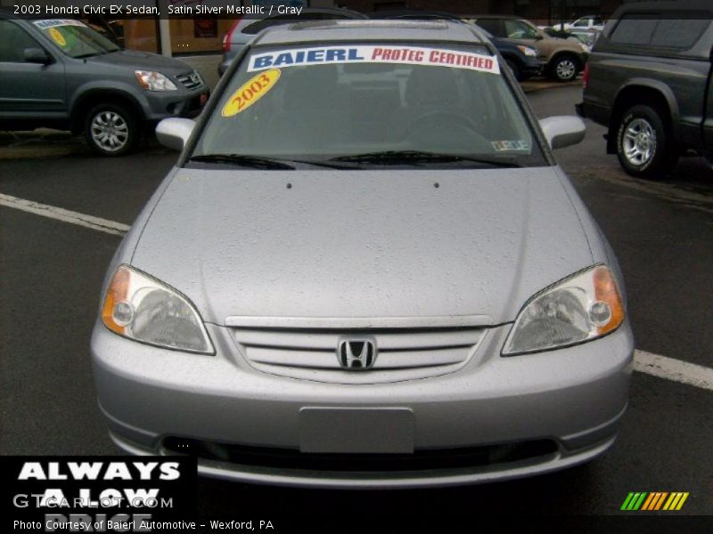 Satin Silver Metallic / Gray 2003 Honda Civic EX Sedan
