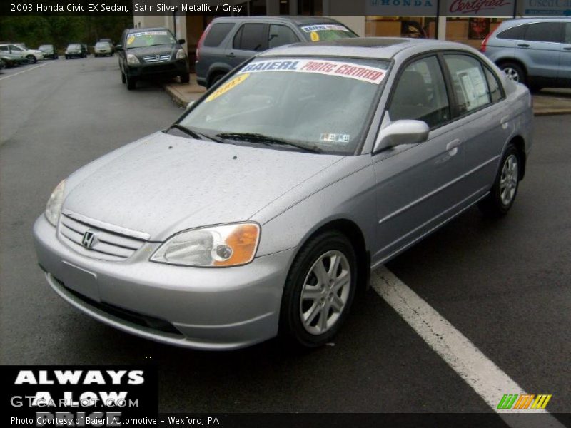 Satin Silver Metallic / Gray 2003 Honda Civic EX Sedan