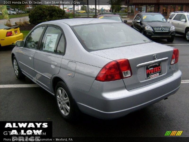 Satin Silver Metallic / Gray 2003 Honda Civic EX Sedan