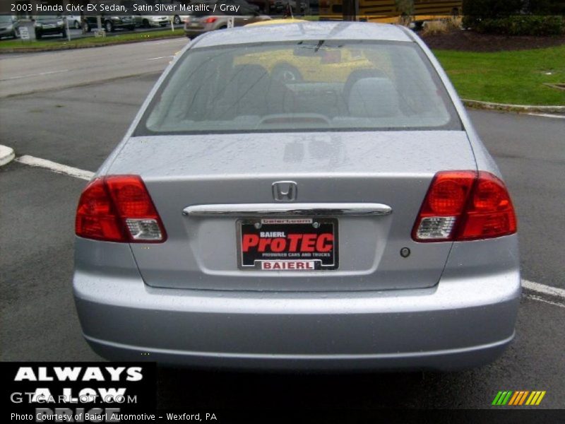 Satin Silver Metallic / Gray 2003 Honda Civic EX Sedan