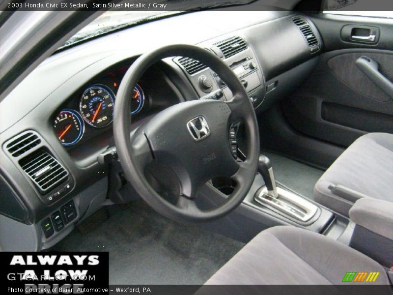 Satin Silver Metallic / Gray 2003 Honda Civic EX Sedan