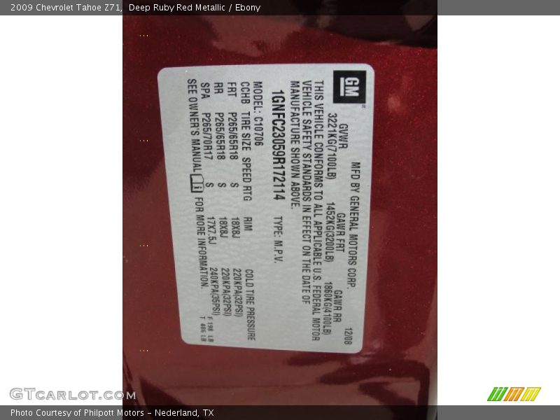 Deep Ruby Red Metallic / Ebony 2009 Chevrolet Tahoe Z71