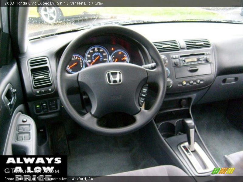 Satin Silver Metallic / Gray 2003 Honda Civic EX Sedan