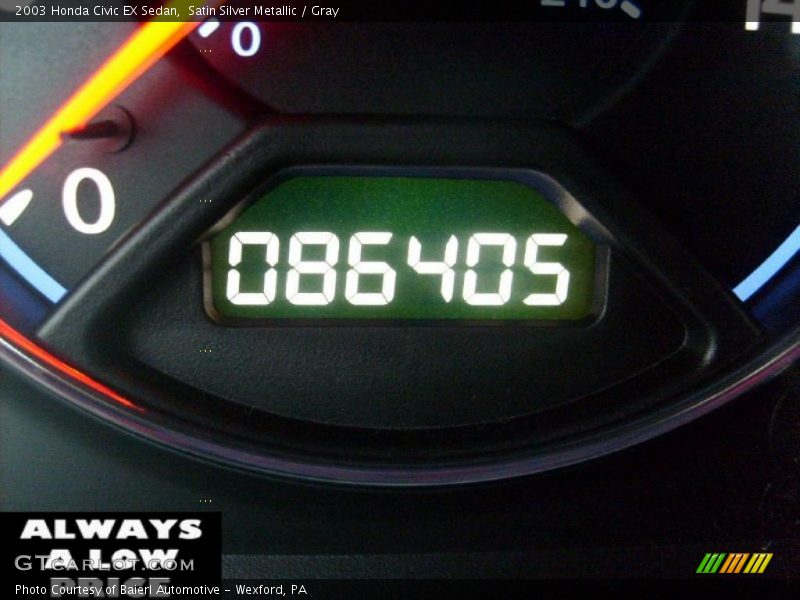 Satin Silver Metallic / Gray 2003 Honda Civic EX Sedan