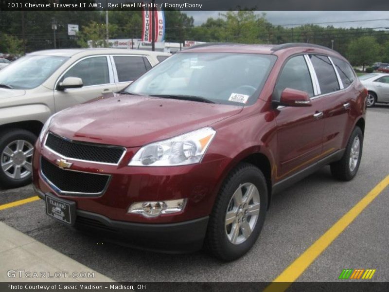 Red Jewel Metallic / Ebony/Ebony 2011 Chevrolet Traverse LT AWD