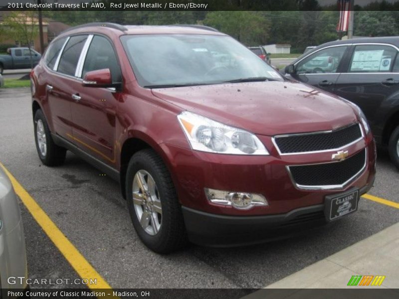 Red Jewel Metallic / Ebony/Ebony 2011 Chevrolet Traverse LT AWD