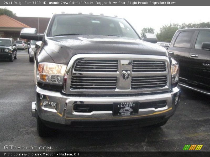 Rugged Brown Pearl / Light Pebble Beige/Bark Brown 2011 Dodge Ram 3500 HD Laramie Crew Cab 4x4 Dually