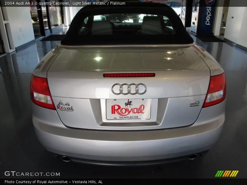 Light Silver Metallic / Platinum 2004 Audi A4 3.0 quattro Cabriolet