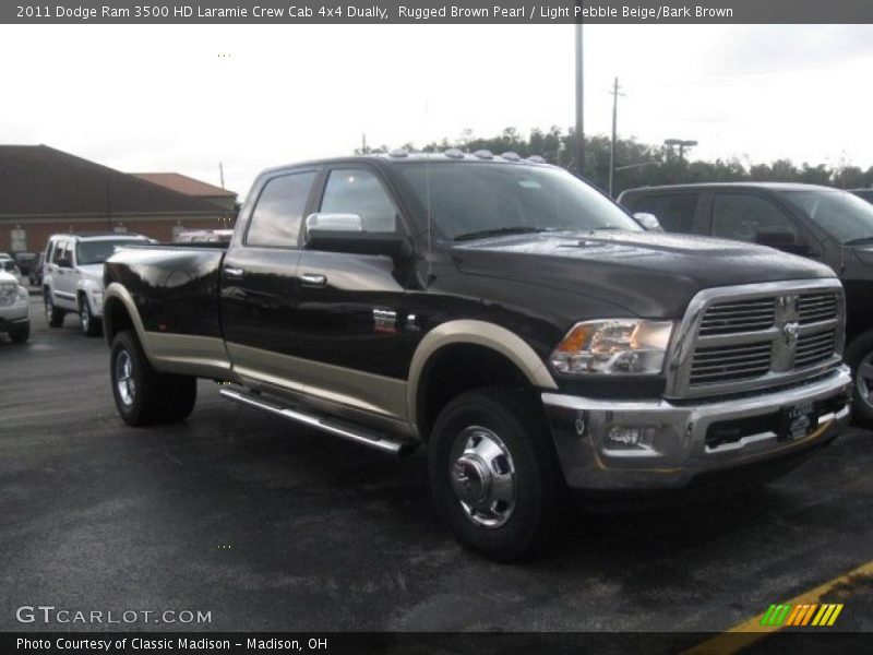 Rugged Brown Pearl / Light Pebble Beige/Bark Brown 2011 Dodge Ram 3500 HD Laramie Crew Cab 4x4 Dually