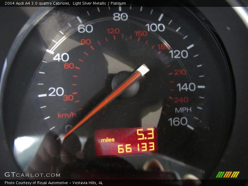 Light Silver Metallic / Platinum 2004 Audi A4 3.0 quattro Cabriolet