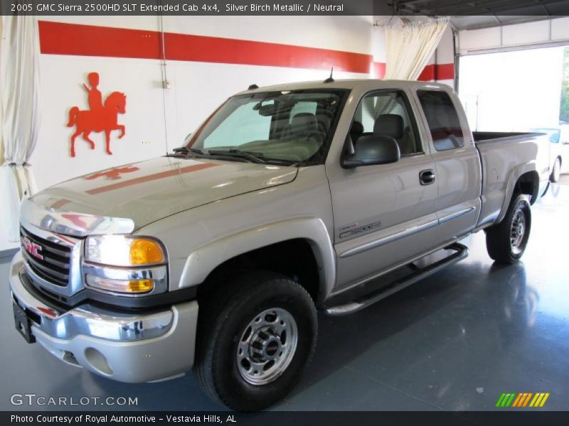 Silver Birch Metallic / Neutral 2005 GMC Sierra 2500HD SLT Extended Cab 4x4