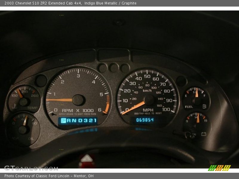 Indigo Blue Metallic / Graphite 2003 Chevrolet S10 ZR2 Extended Cab 4x4