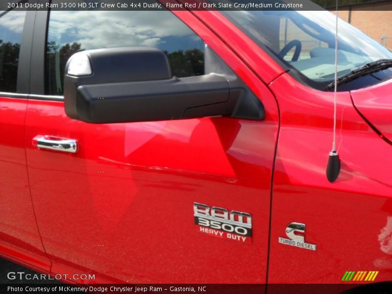 Flame Red / Dark Slate Gray/Medium Graystone 2011 Dodge Ram 3500 HD SLT Crew Cab 4x4 Dually