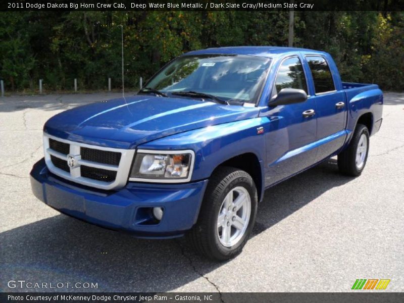 Deep Water Blue Metallic / Dark Slate Gray/Medium Slate Gray 2011 Dodge Dakota Big Horn Crew Cab