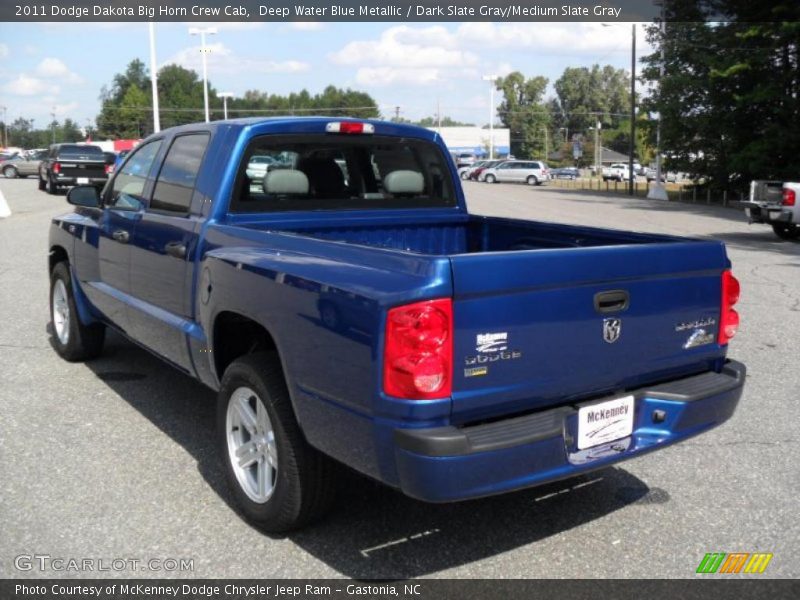 Deep Water Blue Metallic / Dark Slate Gray/Medium Slate Gray 2011 Dodge Dakota Big Horn Crew Cab