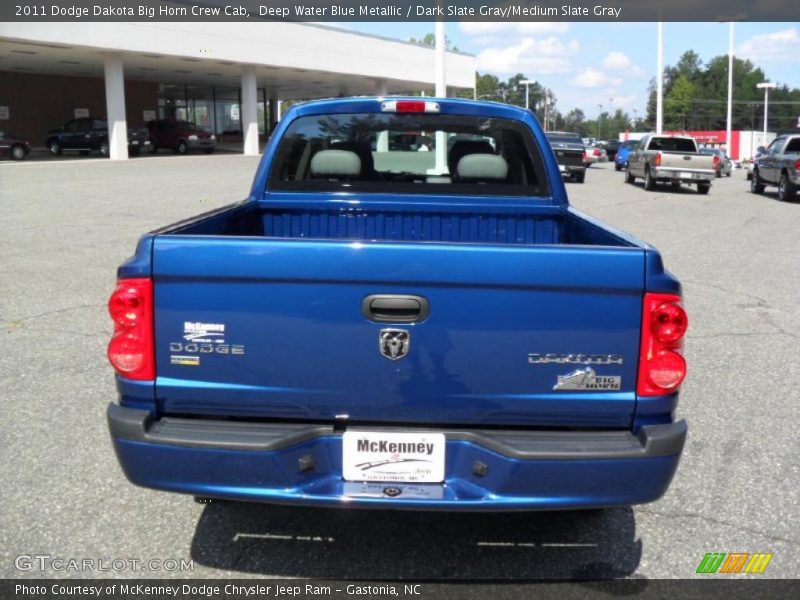 Deep Water Blue Metallic / Dark Slate Gray/Medium Slate Gray 2011 Dodge Dakota Big Horn Crew Cab