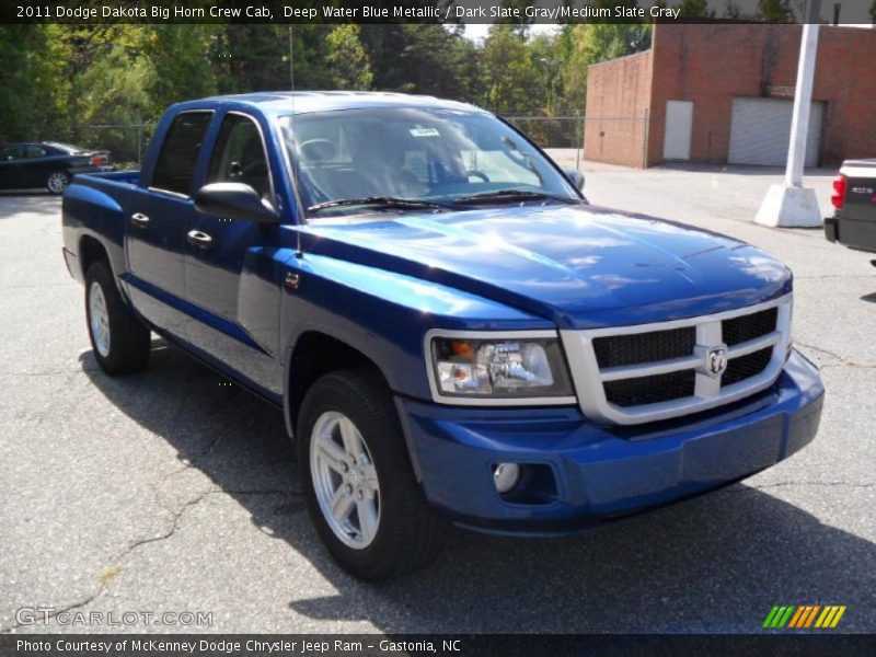 Deep Water Blue Metallic / Dark Slate Gray/Medium Slate Gray 2011 Dodge Dakota Big Horn Crew Cab