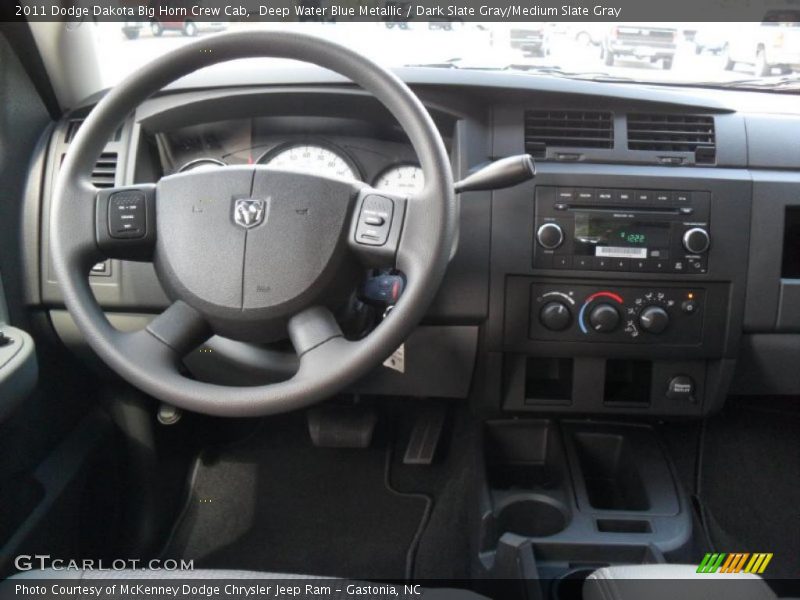 Deep Water Blue Metallic / Dark Slate Gray/Medium Slate Gray 2011 Dodge Dakota Big Horn Crew Cab