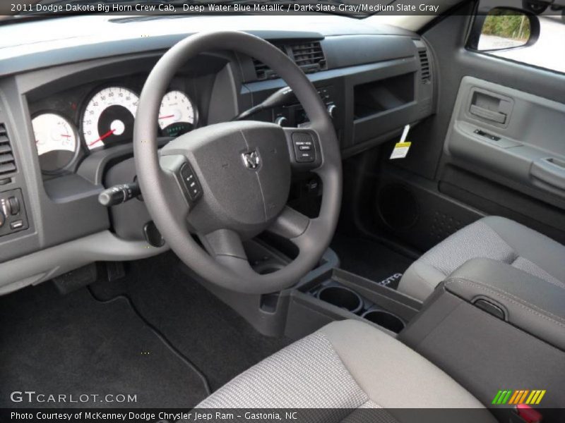 Deep Water Blue Metallic / Dark Slate Gray/Medium Slate Gray 2011 Dodge Dakota Big Horn Crew Cab