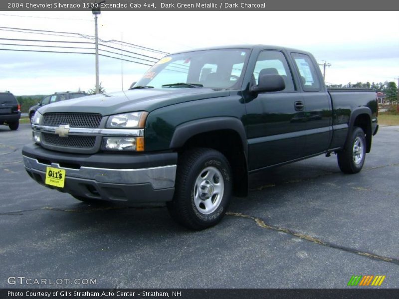 Dark Green Metallic / Dark Charcoal 2004 Chevrolet Silverado 1500 Extended Cab 4x4