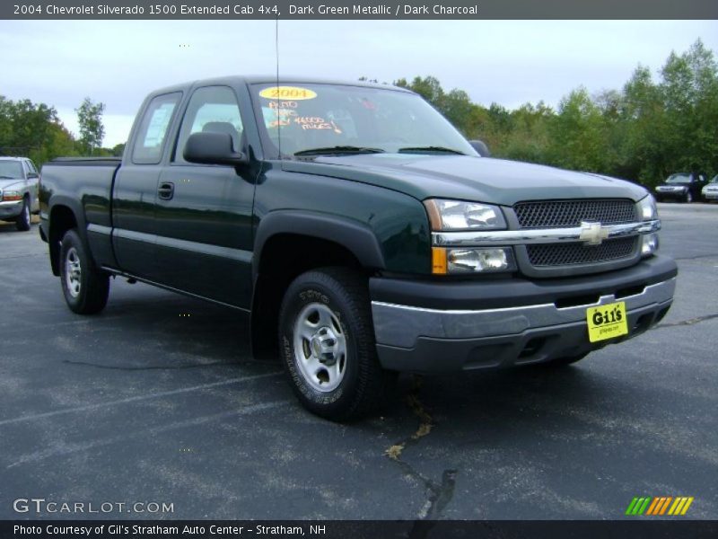 Dark Green Metallic / Dark Charcoal 2004 Chevrolet Silverado 1500 Extended Cab 4x4